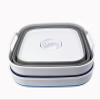 SAMMART 10L (2.64 Gallon) Collapsible Dishpan with Draining Plug - Foldable Washing Basin - Portable Dish Washing Tub - Space Saving Kitchen Storage Tray (Grey + Aqua Blue (Set of 2)) view 2