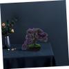 Hoement Artificial Plants Bonsai Guest-Greeting Pine Purple Mini Tree Desk Home Decor Simulation view 4