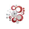 Hoement DIY 3D Acrylic Wall Clock Red Mirror Decor for Home Office Living Room view 1