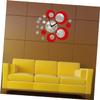 Hoement DIY 3D Acrylic Wall Clock Red Mirror Decor for Home Office Living Room view 2