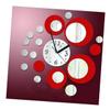 Hoement DIY 3D Acrylic Wall Clock Red Mirror Decor for Home Office Living Room view 3