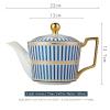 CWLWGO- Royal Ceramic Teapot, Elegant White Golden Tea Pot, Blooming & Loose Leaf Teapot - 24 Ounce,Not included Removable Stainless Steel Infuser. view 3