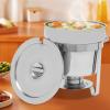 Fetcoi 11L/9.9Qt Soup Warmer Soup Chafer Station with Water Pan, 201 Stainless Steel Food Warmer Catering Supplies, Includes Fuel Holder view 2