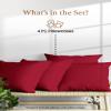 1000 TC Burgundy Standard Pillowcases Set of 4 100% Egyptian Cotton Pillow Cases with Long Staple Cotton & Sateen Weave, Silky Soft Hotel - Like Bed Pillow Covers for Comfy Sleeping, Snug Fit view 2