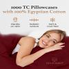 1000 TC Burgundy Standard Pillowcases Set of 4 100% Egyptian Cotton Pillow Cases with Long Staple Cotton & Sateen Weave, Silky Soft Hotel - Like Bed Pillow Covers for Comfy Sleeping, Snug Fit view 4