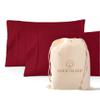 1000 TC Burgundy King Pillowcases Set of 2 100% Egyptian Cotton Pillow Cases with Long Staple Cotton & Sateen Weave, Silky Soft Hotel - Like Bed Pillow Covers for Comfy Sleeping, Snug Fit view 1