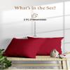1000 TC Burgundy Standard Pillowcases Set of 2 100% Egyptian Cotton Pillow Cases with Long Staple Cotton & Sateen Weave, Silky Soft Hotel - Like Bed Pillow Covers for Comfy Sleeping, Snug Fit view 2