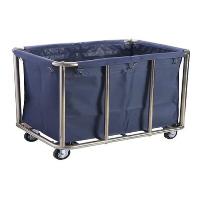 Commercial Laundry Cart with Wheels,400L/11.35 Bushel Rolling Laundry Basket Heavy Duty Industrial Linen Material Storage Handling Trucks for Hotels or Laundry Room,Blue