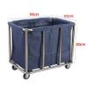 Commercial Laundry Cart with Wheels,400L/11.35 Bushel Rolling Laundry Basket Heavy Duty Industrial Linen Material Storage Handling Trucks for Hotels or Laundry Room,Blue view 2