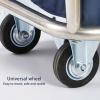 Commercial Laundry Cart with Wheels,400L/11.35 Bushel Rolling Laundry Basket Heavy Duty Industrial Linen Material Storage Handling Trucks for Hotels or Laundry Room,Blue view 4