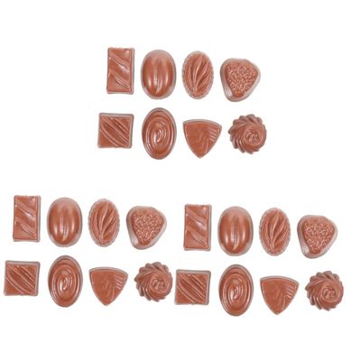 EXCEART 24 pcs Lifelike Realistic Simulated Kitchen Prop Decors Flatback Toys Coffee Food Bulk Candy Photography Model Dessert Decor Display Home Faux Milk Artificial Chocolates