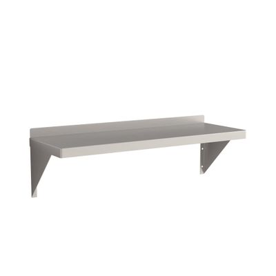 Krollen Industrial 16 Gauge Stainless Steel 12" x 36" Heavy Duty Solid Wall Shelf