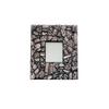 Mosaic Mirror with Broken Ceramic Pieces, Black Brown Mosaic Mirror, Mosaic Key Hook Mirror, Handmade Mosaic Key Rack with Mirror (With Hooks) view 1