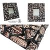 Mosaic Mirror with Broken Ceramic Pieces, Black Brown Mosaic Mirror, Mosaic Key Hook Mirror, Handmade Mosaic Key Rack with Mirror (With Hooks) view 2