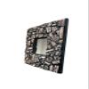 Mosaic Mirror with Broken Ceramic Pieces, Black Brown Mosaic Mirror, Mosaic Key Hook Mirror, Handmade Mosaic Key Rack with Mirror (With Hooks) view 4