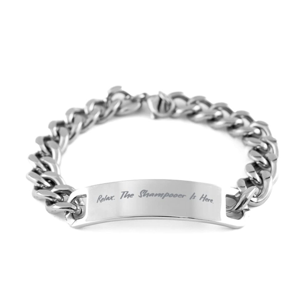 Gag Shampooer Cuban Chain Bracelet, Relax. The Shampooer is Here, Funny Gifts for Friends, Vacuum Cleaner, Broom, Mop, Duster, Cleaning Supplies, Household Cleaning