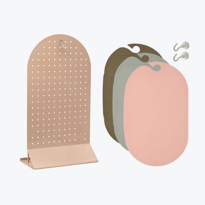 Signim Dono TPU Chopping Board set with Perforated board magnetic holder (4P) Pink 9.45in x 16.9in x 6.3in