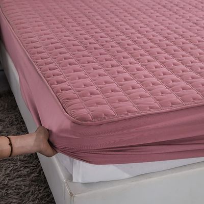 homeemoh Universal Mattress Protector 35.43"x74.8"x11.81", Elastic Fitted Quilted Mattress Topper Pad Cover Dust Proof Mattress Cover,Bean Red