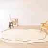 Irregular White Imitation Cashmere Carpet, Washable Anti-Skid Carpet, Used for Living Room, Bedroom, Home Decoration Carpet (Size : 80cm*120cm) view 2