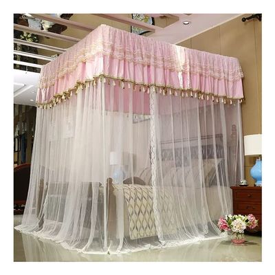 Bed Canopy Luxury Summer Bed Canopy, Thickened Densified Curtain Bed Curtain with Stainless Steel Bracket, Windproof and Dustproof (Color : A4, Size : 180x220x200cm)