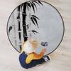 Bamboo Round Carpet Playmat - Play Learn and Have Fun Safely,Crawling Mat, Educational Soft Rug, Shower/Birthday Gift, Silhouette of Spiritual Bamboo Tree Leaves,Black White Diameter 39.3 in view 1