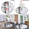 Bamboo Round Carpet Playmat - Play Learn and Have Fun Safely,Crawling Mat, Educational Soft Rug, Shower/Birthday Gift, Silhouette of Spiritual Bamboo Tree Leaves,Black White Diameter 39.3 in view 2