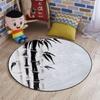 Bamboo Round Carpet Playmat - Play Learn and Have Fun Safely,Crawling Mat, Educational Soft Rug, Shower/Birthday Gift, Silhouette of Spiritual Bamboo Tree Leaves,Black White Diameter 39.3 in view 4