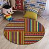 African Chair Mat for Hardwood Floor Round Floor Mats for Office Chair Computer Gaming Desk Mat for Rolling Chair Non-Slip Gaming Rug Geometric Forms and Antique Retro,Yellow Red Diameter 60 in view 2