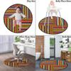 African Chair Mat for Hardwood Floor Round Floor Mats for Office Chair Computer Gaming Desk Mat for Rolling Chair Non-Slip Gaming Rug Geometric Forms and Antique Retro,Yellow Red Diameter 60 in view 3