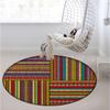African Chair Mat for Hardwood Floor Round Floor Mats for Office Chair Computer Gaming Desk Mat for Rolling Chair Non-Slip Gaming Rug Geometric Forms and Antique Retro,Yellow Red Diameter 60 in view 4
