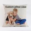 Custom Cushion Cover Printed on Both Sides, Personalized Sofa Bed Pillow Cover with Your Wedding Photo 45x45cm, Personalized Photo Valentine's Day Gift (45x45cm,Cotton and Linen) view 1