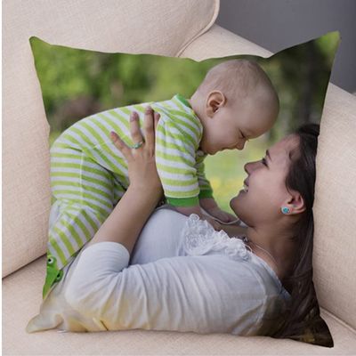 Custom Cushion Cover Printed on Both Sides, Personalized Sofa Bed Pillow Cover with Your Wedding Photo 45x45cm, Personalized Photo Valentine's Day Gift (40x40cm,Cotton)