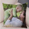 Custom Cushion Cover Printed on Both Sides, Personalized Sofa Bed Pillow Cover with Your Wedding Photo 45x45cm, Personalized Photo Valentine's Day Gift (40x40cm,Cotton) view 1