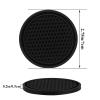 4 Pack Car Coasters, 2.75inch Universal Non-Slip Car Cup Holder Coaster for Car, PVC Cup Pad Mat Car Coasters for Cup Holders for Women (Black) view 2
