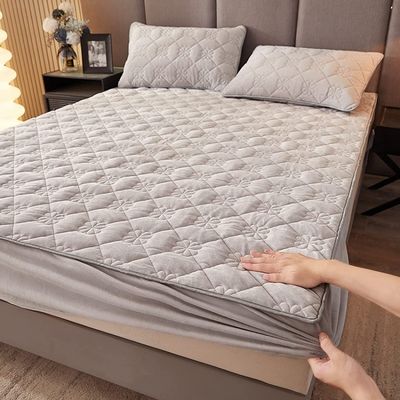 Hotel Luxury Fitted Bedsheets Deep Pocket Crystal Velvet Bed Sheet Thickened Quilted Bedspread Mattress Cover Protector for Bedroom Apartment (Color : 5, Size : Twin120x200cm)