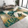 Platinum Striped Tropical Plants Area Rug, Luxurious Green Jungle Leaves Indoor Non-Slip Kids Rugs, Machine Washable Breathable Durable Carpet for Front Entrance Floor Decor-2x3ft view 1