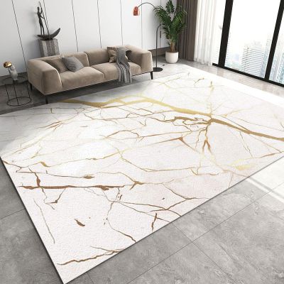 Luxury Platinum Marble Texture Area Rug, Indoor Non-Slip Kids Rugs, Machine Washable Breathable Durable Carpet for Front Entrance Floor Decor-2x3ft