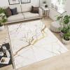 Luxury Platinum Marble Texture Area Rug, Indoor Non-Slip Kids Rugs, Machine Washable Breathable Durable Carpet for Front Entrance Floor Decor-2x3ft view 3