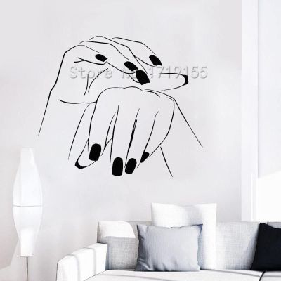 Wall Sticker Window Sticker Beauty Salon Woman Hand Wall Sticker Nail Art Nail Salon Nail Design Vinyl Nail Art Studio 42cmX48cm
