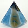 2.5" 255g Dyed Blue Agate w/Quartz Pyramid Polished Chalcedony Gemstone Crystal Mineral Specimen - India + One Clear Quartz Pebble view 1
