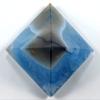 2.5" 255g Dyed Blue Agate w/Quartz Pyramid Polished Chalcedony Gemstone Crystal Mineral Specimen - India + One Clear Quartz Pebble view 4
