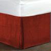 Crown Bedding Bed Skirt Burgundy Color Valvet Bed Skirt 14 inch Drop Length Bed Skirt Dust Ruffle with Split Corners King. (76 x 80) view 1