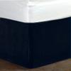 Crown Bedding Navy Blue Color Valvet Bed Skirt 14 inch Drop Length Bed Skirt Dust Ruffle with Split Corners Queen XL. (60 x 84) view 1