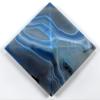 2.8" 240g Dyed Blue Banded Agate w/Quartz Druzy Pyramid Polished Natural Chalcedony Gemstone Crystal Mineral Collectible Specimen - India + One Clear Quartz Pebble view 4