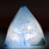 2.7" 300g Dyed Blue Banded Agate in Quartz Pyramid Polished Natural Gemstone Crystal Mineral Dcor Specimen - India + One Clear Quartz Pebble view 2