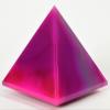 2.6" 280g Dyed Magenta Banded Agate Pyramid Polished Natural Layered Chalcedony Gemstone Crystal Mineral Dcor Specimen - India + One Clear Quartz Pebble view 1