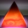 2.6" 280g Dyed Magenta Banded Agate Pyramid Polished Natural Layered Chalcedony Gemstone Crystal Mineral Dcor Specimen - India + One Clear Quartz Pebble view 2