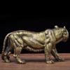 Large Brass Tiger Sculpture,Metal Copper Animal Zodiac Tiger Statue Model Crafts Desktop Ornament Office Home Living Room Bookshelf Wine Cabinet Decor view 4