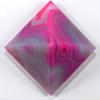 2.5" 265g Dyed Rose Pink Banded Chalcedony Agate w/Quartz Pyramid Polished Gemstone Crystal Mineral Specimen - India + One Clear Quartz Pebble view 4