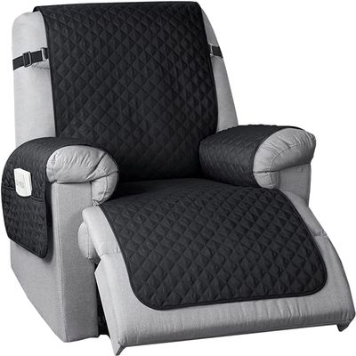IMYOGI Waterproof Recliner Slipcover Quilted Soft Recliner Chair Cover Non Slip Reclining Couch Cover Washable Recliner Sofa Cover for Kids and Pets (Color : Black)